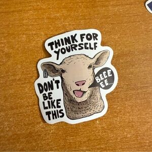 Sheep Design Sticker - Brown and Black